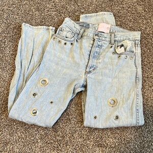 Revice Denim Light Wash Grommet Jeans Size 27